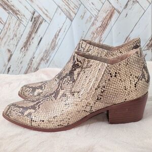 Anthropologie Marion Snakeskin Ankle Booties